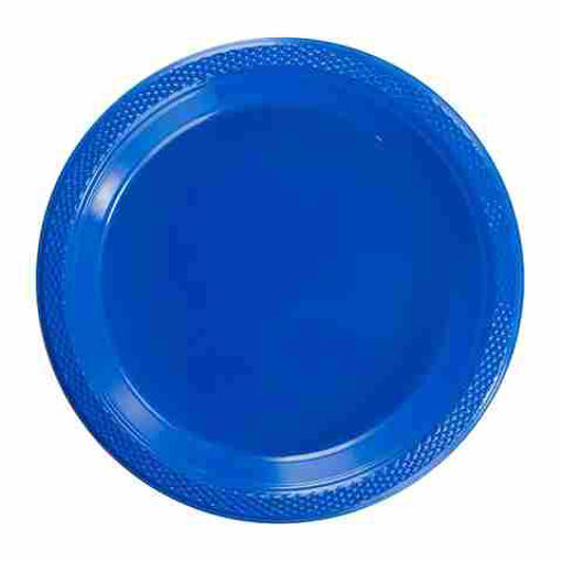 Picture of PLASTIC PLATES BLUE 9IN 8CT