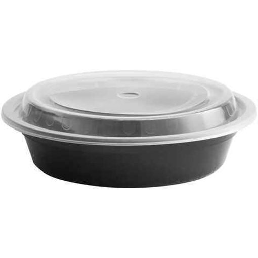 Picture of ROUND DELI CONTAINER COMBO BLACK 24OZ