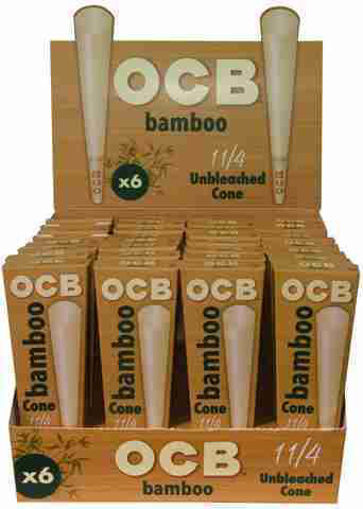 Picture of OCB BAMBOO UNBLEACHED CONE 1.25 6PK 32CT