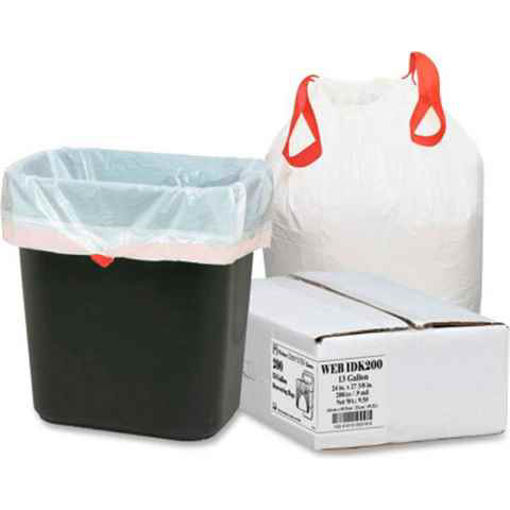 Picture of CAN LINER 13 GAL WHITE WITH DRAWSTRING 200CT